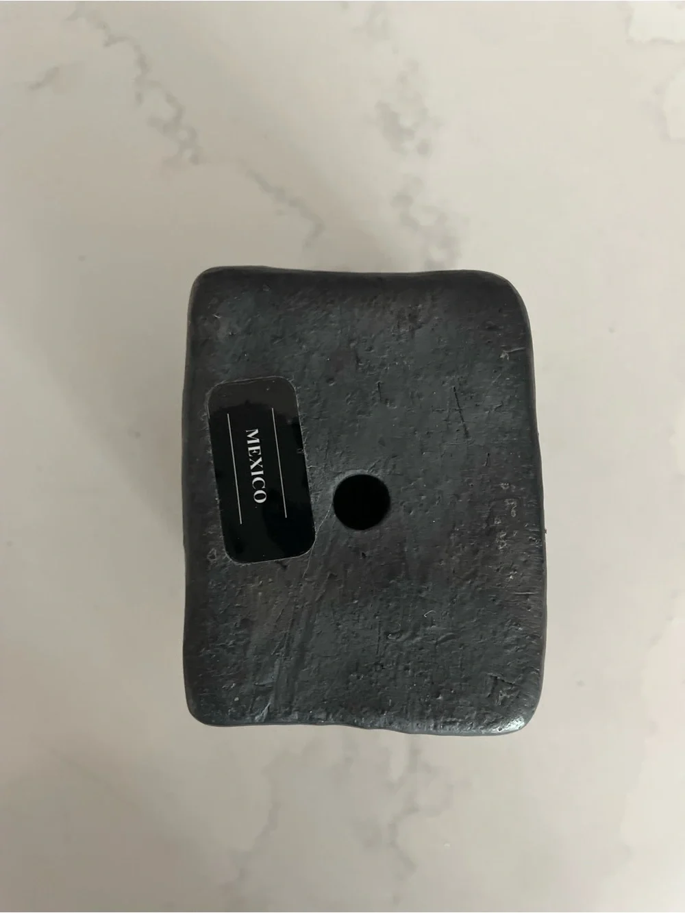Vintage Mexican Black Clay Incense Holder Small Handmade Pottery Vessel